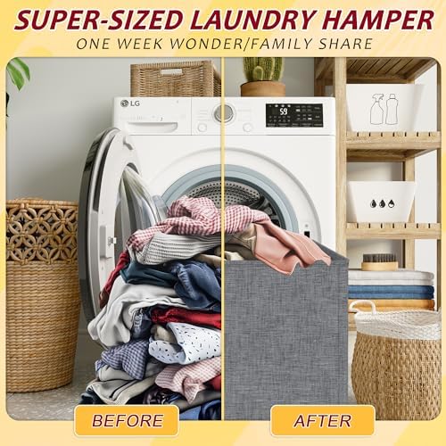 175L Laundry Hamper 3 Section, Large Laundry Hamper - Image 5