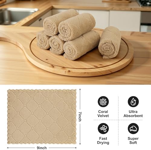 Homaxy Super Soft 18 Pack Coral Velvet Dish Cloths - Image 2