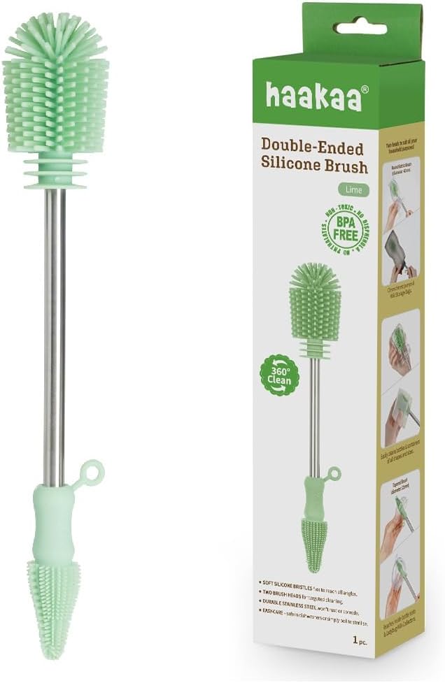 Haakaa Food-Grade Silicone Double-Ended Cleaning Brush | Household Cleaning by haakaa