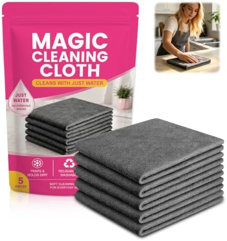5 Pcs Genie Magic Cleaning Cloths, Microfiber Cleaning Cloths, Thickened by Unknown
