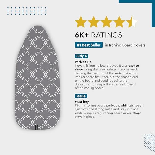 Encasa XO Ironing Board Cover and Pad, Thick Felt 54"x18" - Image 5