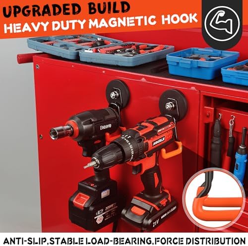 ULIBERMAGNET New Upgraded Heavy Duty Magnetic Garage Hooks, 6 Pack Strong Large - Image 5