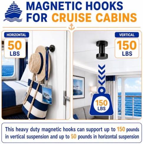Grtard 10 PCS Strong Magnet Hooks Heavy Duty, 150 lb Magnetic Hooks - Image 5
