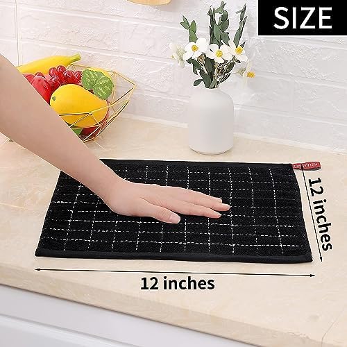 Homaxy 100% Cotton Terry Kitchen Dish Cloths, 4 Pack - Image 5
