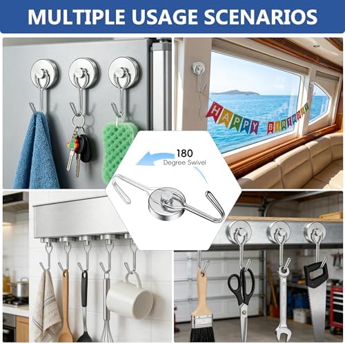 Mixed Sizes Magnetic Hooks, 2026 Cruise Cabin Ship Essentials Heavy Duty Strong - Image 4