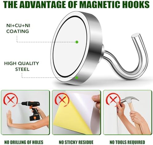 MIKEDE Magnetic Hooks Heavy Duty 50lbs Magnets - Image 6