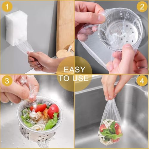 300 PCS Disposable Kitchen Sink Drain Strainer Mesh Bag, Anti-Clogging Mesh - Image 5