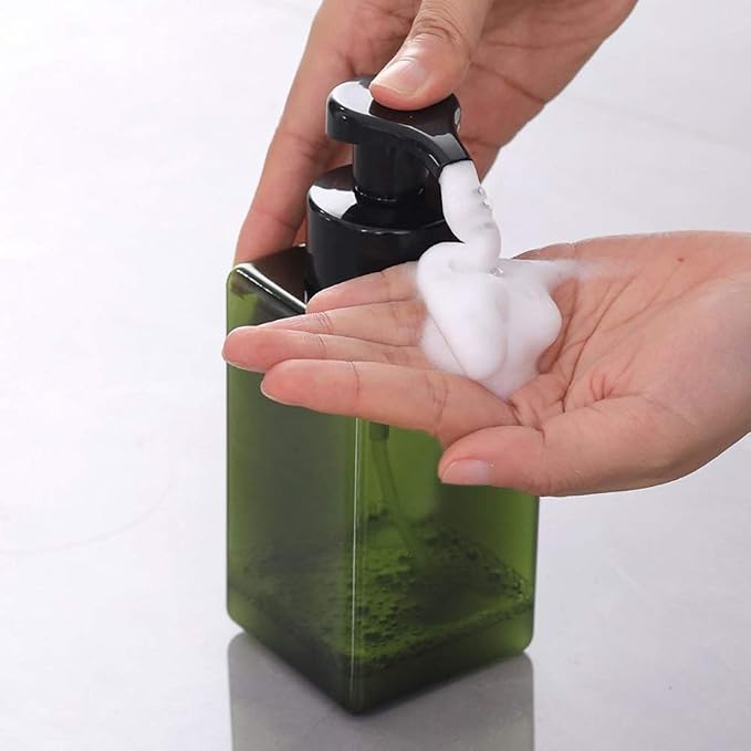 Foaming Soap Dispenser, 15oz Plastic Refillable Pump Bottle, 2 Pack, Shampoo & - Image 3