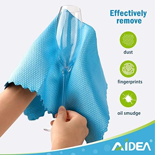 AIDEA Microfiber Glass Cleaning Cloth-8PK, Magic Cleaning Cloths 12"x12" - Image 2