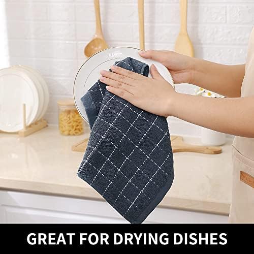 Homaxy 100% Cotton Terry Kitchen Dish Cloths, 7 Pack, Dark Grey - Image 4