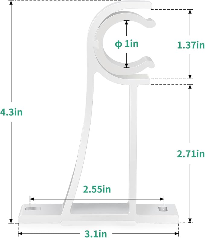 KOLAKO Curtain Rod Brackets Set of 4 White Heavy Duty Single Rod Holders Hooks - Image 2