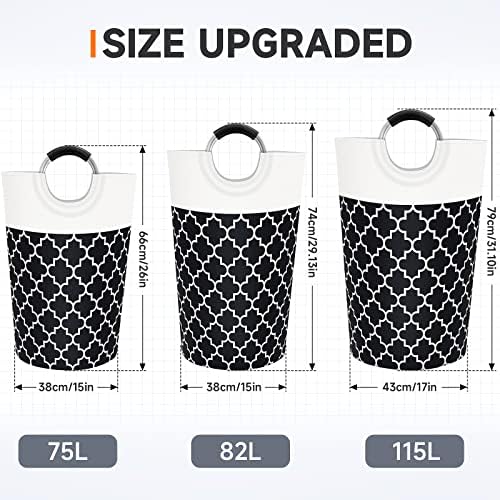 Large Laundry Basket, 82L Tall Collapsible Hamper - Image 2
