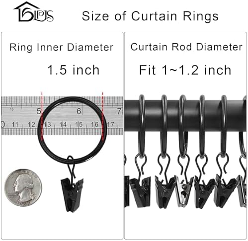 LLPJS 20 Pack Metal Curtain Rings - Image 3