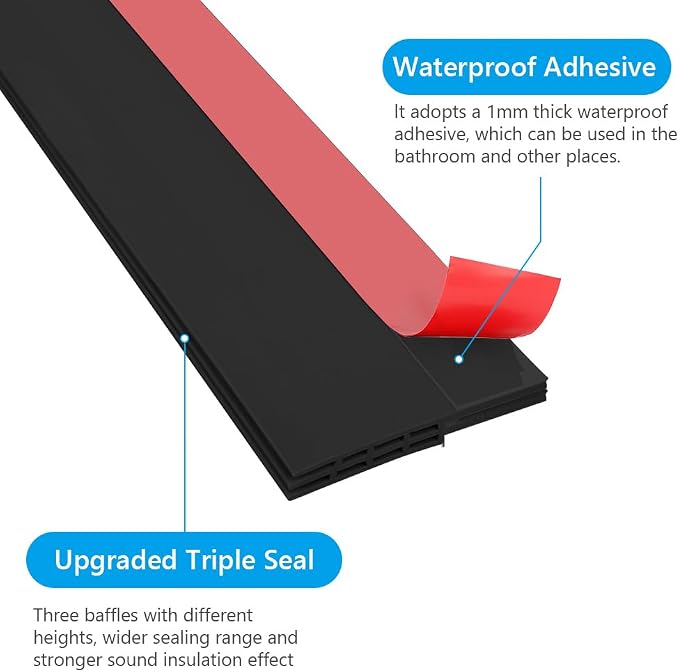 Ainiv Door Draft Stopper Under Door Seal, Adhesive Under Door Sweep Weather - Image 4