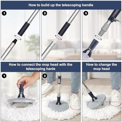Spin Mop and Bucket System with180-Degree Rotating Head - Image 6