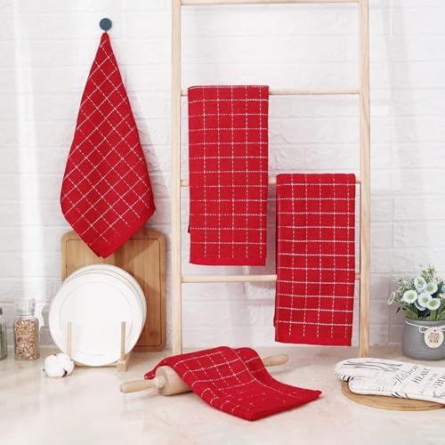 Homaxy 100% Cotton Terry Kitchen Towels, 7 Pack - Image 6