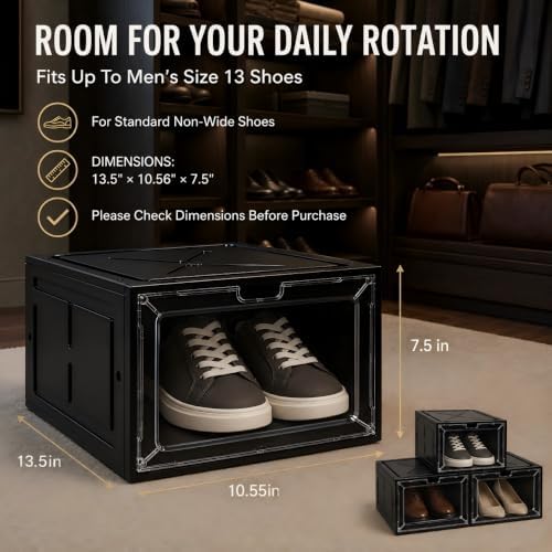 6 Pack Stackable Clear Shoe Boxes - Image 3