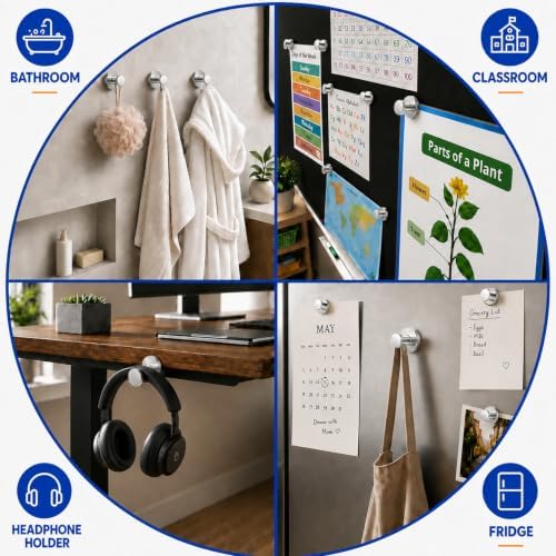 Grtard 10 PCS Strong Magnet Hooks Heavy Duty, 150 lb Magnetic Hooks - Image 7