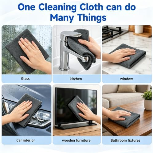 enterlent 5 Pack Magic Cleaning Cloth, Thickened Microfiber Cleaning Cloths - Image 6