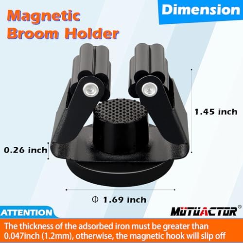 MUTUACTOR Magnetic Broom Holder Heavy Duty, 12lbs Magnetic Mount Broom and Mop - Image 5