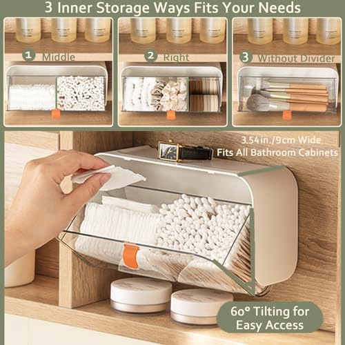 SUNFICON Wall Mounted Cotton Pads Holder Organizer Cotton Swab Balls Holder - Image 6