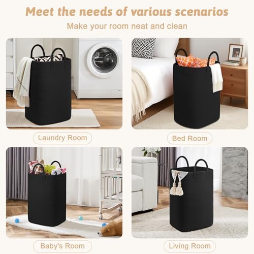Artfeel Laundry Basket, Woven Cotton Rope Laundry Hamper, 60L Versatile Storage - Image 5