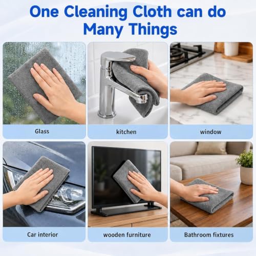 5Pcs Genie Cloth Magic Cleaning Cloth, Microfiber Cleaning Cloths, Lint Free - Image 3