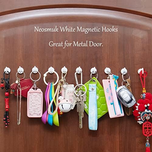 Neosmuk Magnetic Hooks Cruise Ship Essential, 30lb+ White, 5 Pack - Image 4