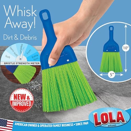 LOLA Heavy Duty Whisk Broom, Hand Brush, 2 Pack Durable Bristles, Whisks Away - Image 2
