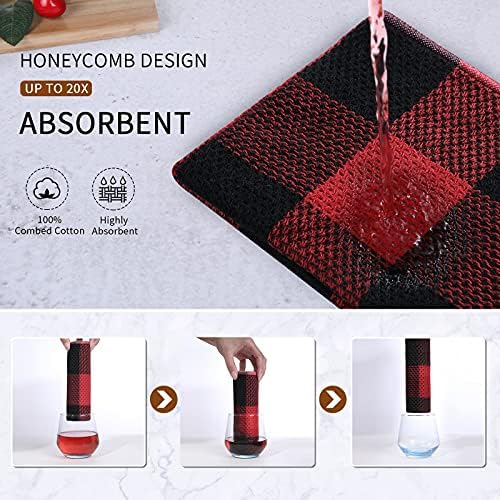 Mordimy Cotton Waffle Weave Kitchen Towels, 4 Pack - Image 3