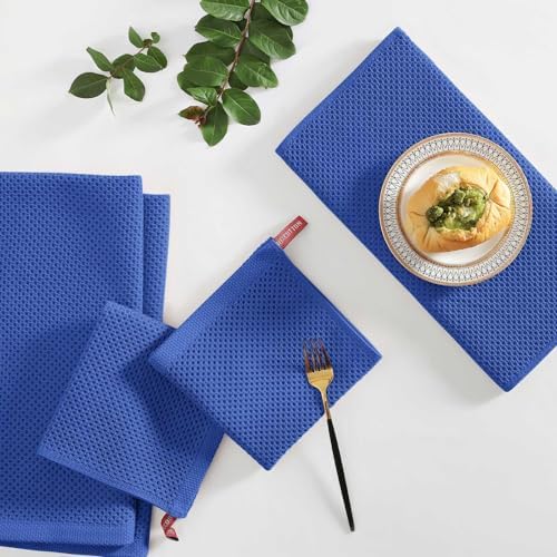 Homaxy 8 Pack 100% Cotton Kitchen Towels and Dishcloths Set - Image 6