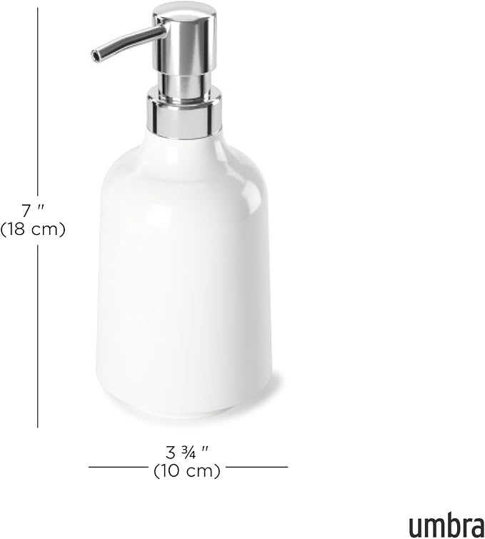 Umbra Step Soap Pump, Refillable Hand Soap Dispenser, 13 OZ, glossy finish - Image 3