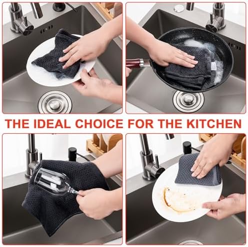 Kitchen Towels 6-Pack Kitchen Dish Cloths, 100% Cotton, 12x12 In - Image 6