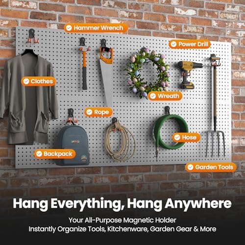 6 Pack Large Magnetic Hooks Heavy Duty Extra Strong Magnetic Garage Hooks Big - Image 3