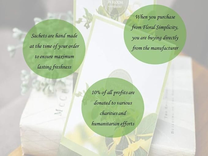 Honeysuckle Scented Sachets Pack of 6, Spring and Summer - Image 2