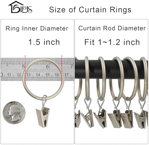 LLPJS 20 Pack Metal Curtain Rings - Image 3