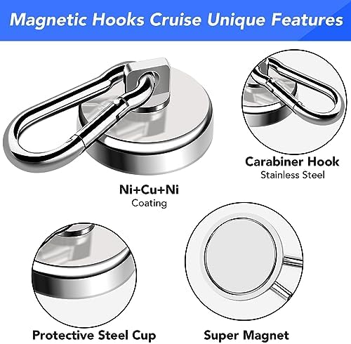 LOVIMAG Magnetic Hooks 70 LBS Strong Magnets Cruise 6Pack Magnet - Image 4