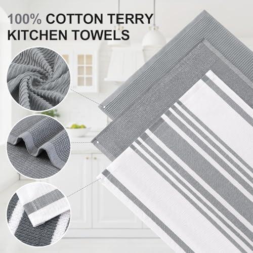 Homaxy Cotton 380 GSM Premium Kitchen Towels, 3 Pack - Image 2