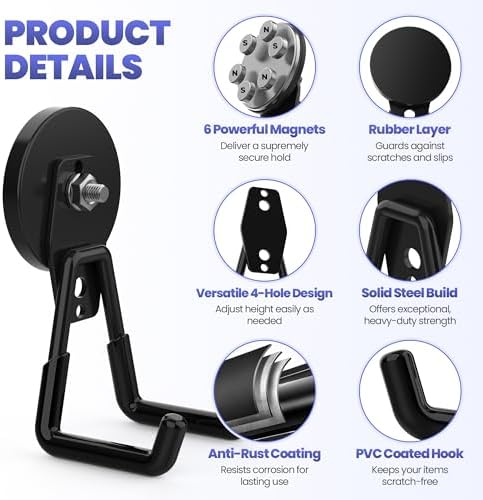 Strong Magnetic Hooks Heavy Duty Large Magnet Hooks Heavy Duty Storage Utility - Image 3