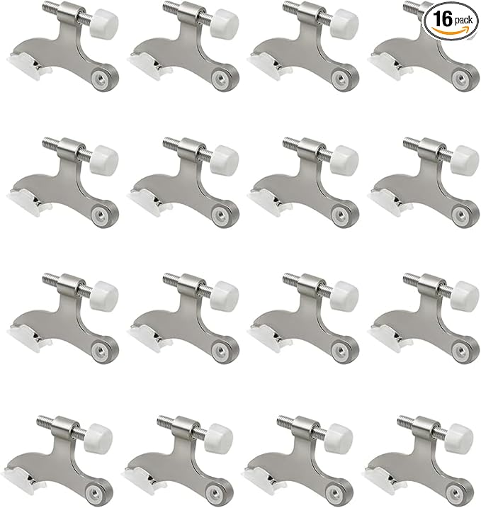 16 Pack Hinge Pin Brushed Nickel Door Stopper, Adjustable Heavy Duty Hinge Pin by SUNTAI