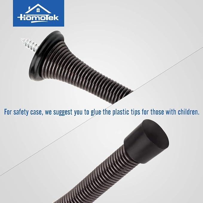 HOMOTEK 40 Pack Oil Rubbed Bronze Spring Door Stops, 3-1/8” Heavy Duty Door Stop - Image 4