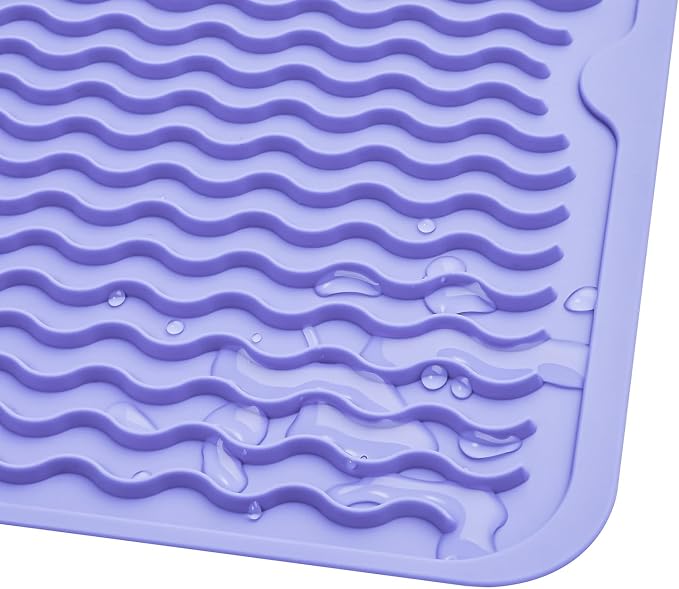 MicoYang Silicone Dish Drying Mat — Quick-Dry Ridges Counter & Sink Pad - Image 9