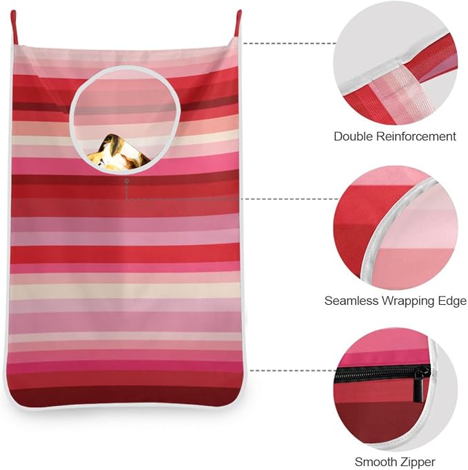 1PC Hanging Laundry Hamper Bag Over the Door Laundry Hamper Wall Hamper Large - Image 6