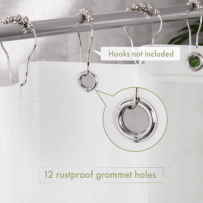 AmazerBath Shower Liner, 72x78 Plastic Frosted Shower Curtain Liner, PEVA Cute - Image 3