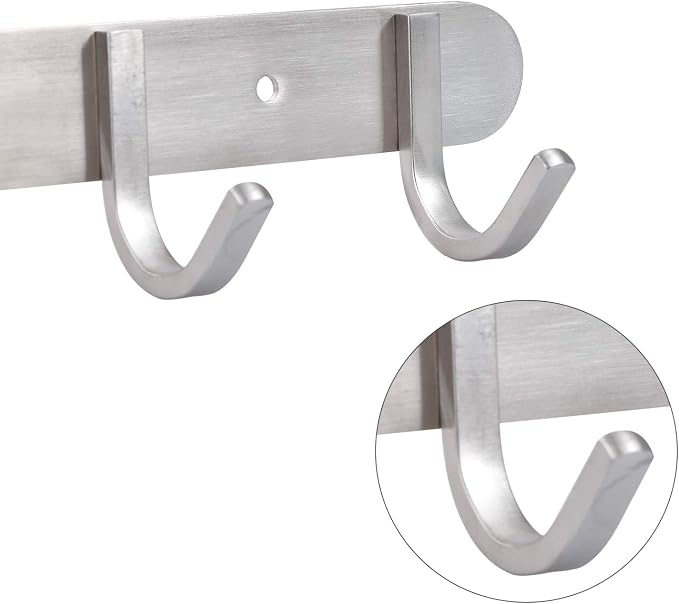 Coat Hook Rack Brushed Nickel - Image 4