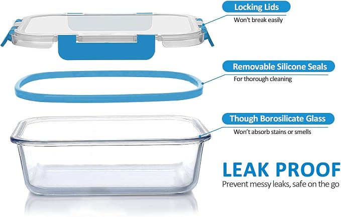 M MCIRCO 24 Piece Glass Food Storage Containers - Image 3
