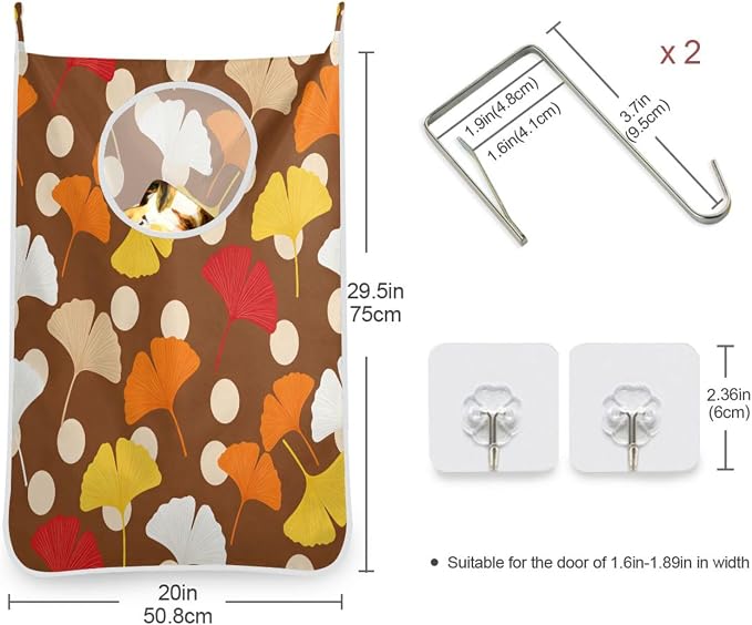 1PC Hanging Laundry Hamper Bag Over the Door Laundry Hamper Wall Hamper Large - Image 3