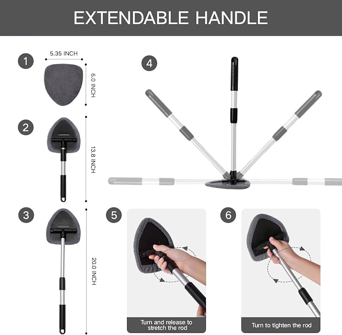 Qydipclin 7pcs Windshield Cleaner Tool Car Window Cleaning Wash Kit - Image 4