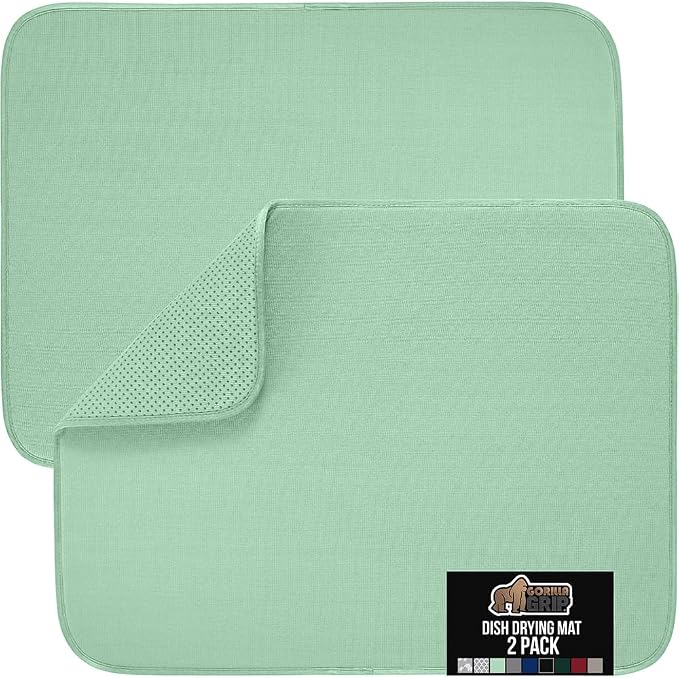 GORILLA GRIP Ultra Water Absorbent Microfiber Dish Drying Mat, 18x24 2 PK by Unknown