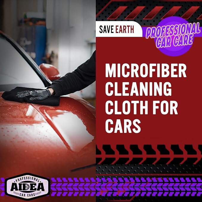AIDEA Microfiber Cleaning Cloth Black 50PK, Cleaning Rags 12×12" | Microfiber - Image 4